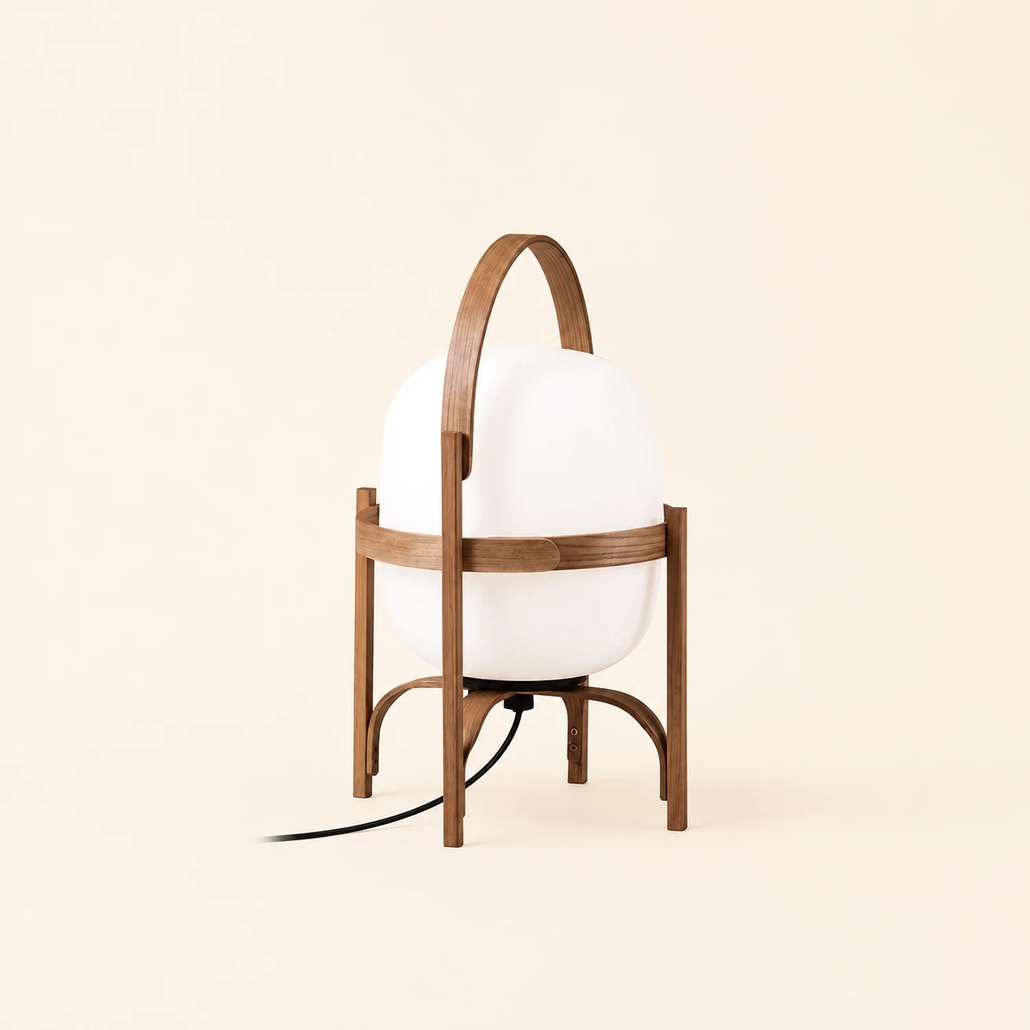 Ozawa Modern Lantern Wood/Glass Floor Lamp - Lumpaz