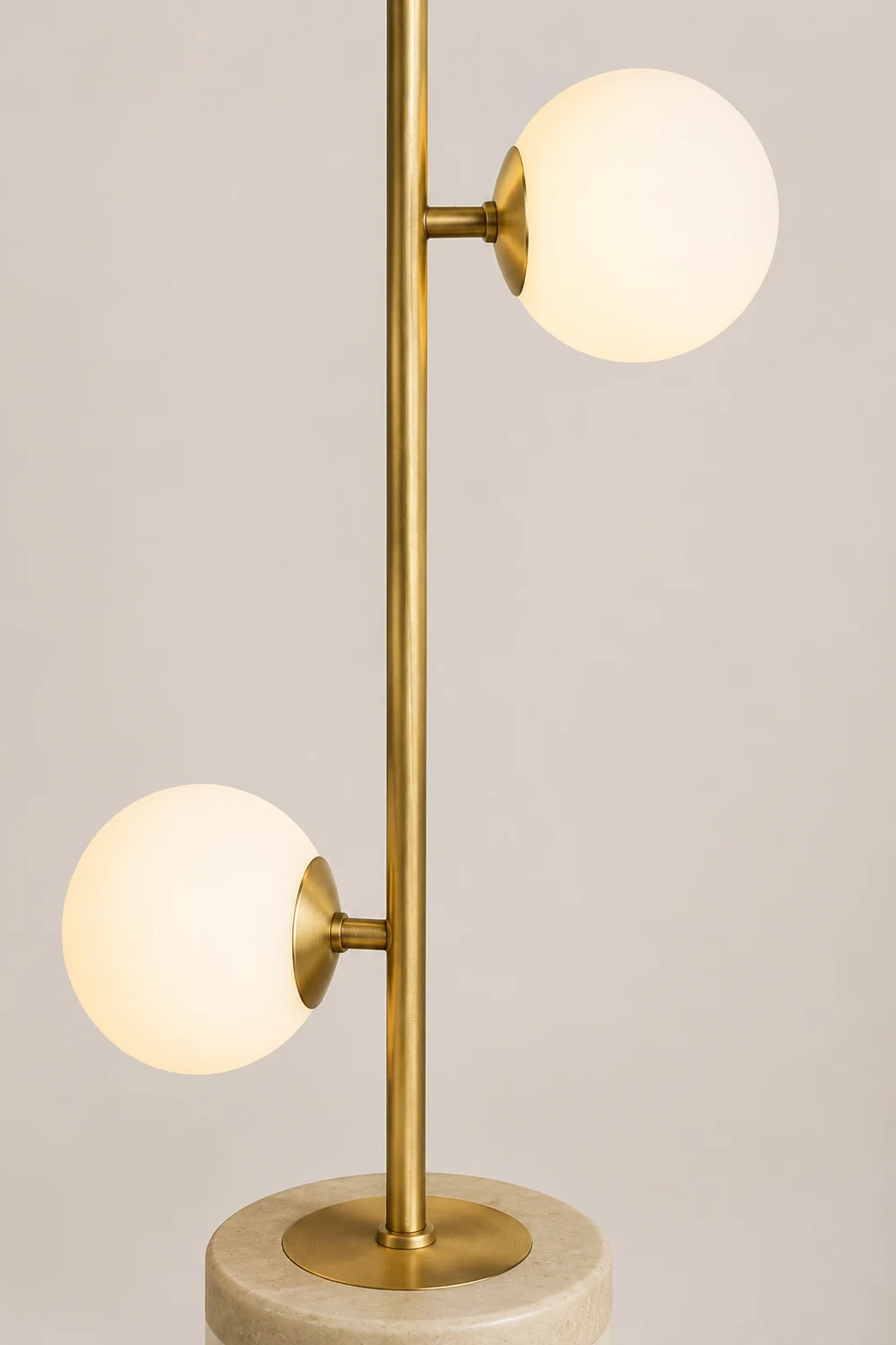 Valentina Modern Globe Brass/Glass Floor Lamp, 3 Heads - Lumpaz