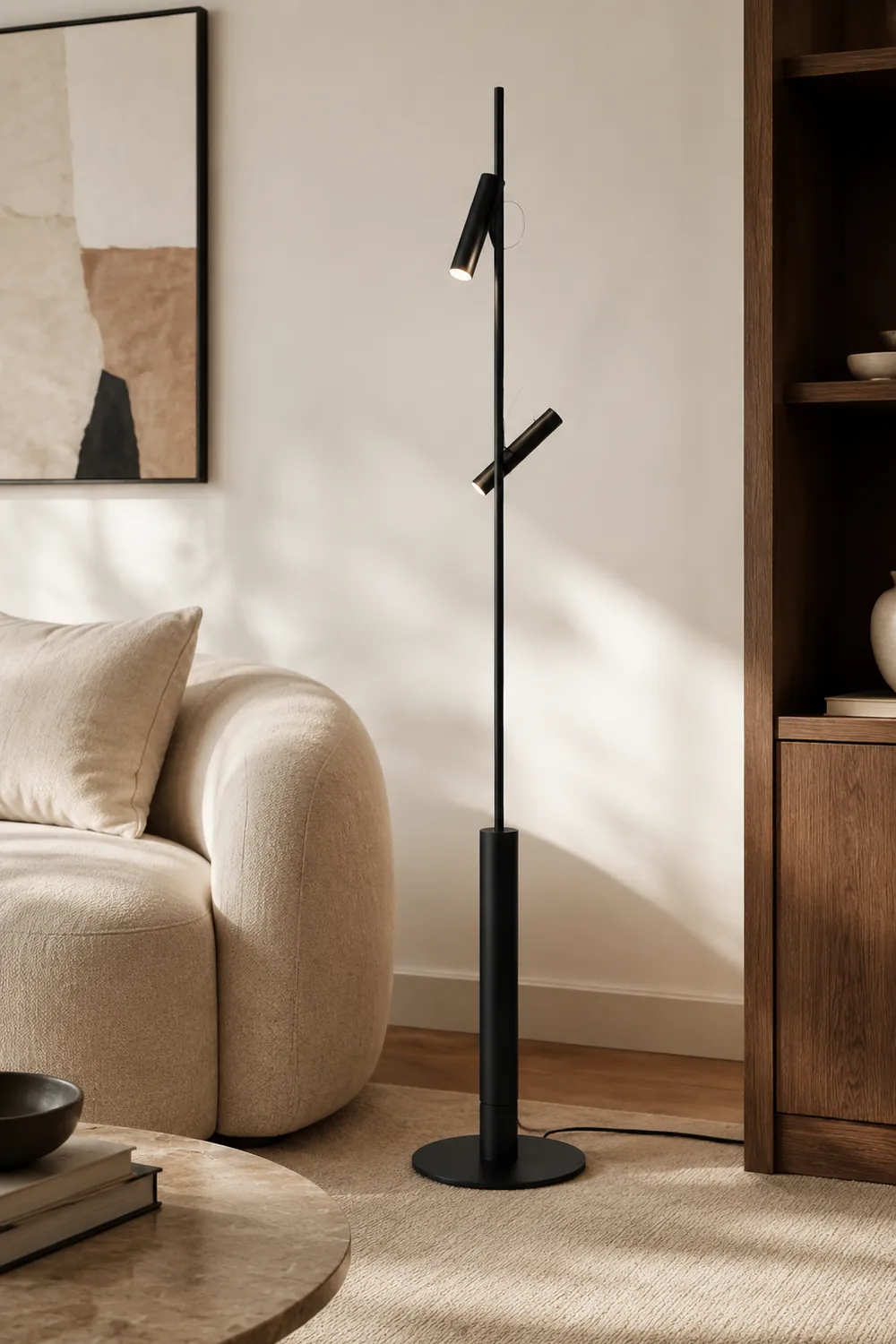 Freja Modern Linear double head Metal Silica Gel Floor Lamp - Lumpaz