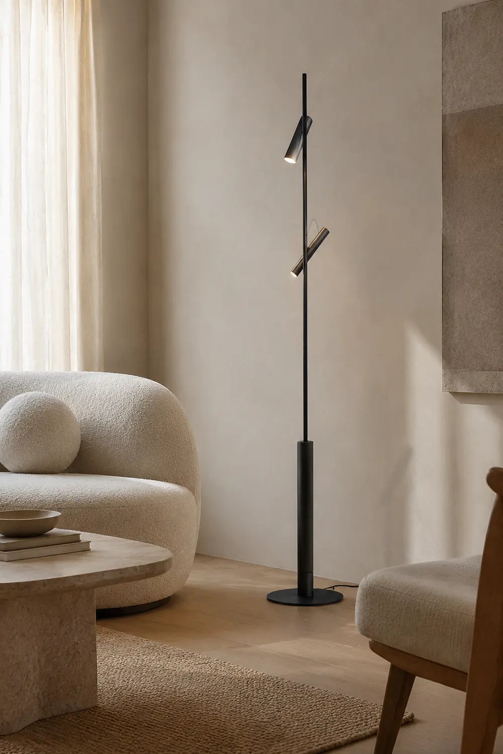 Freja Modern Linear double head Metal Silica Gel Floor Lamp - Lumpaz