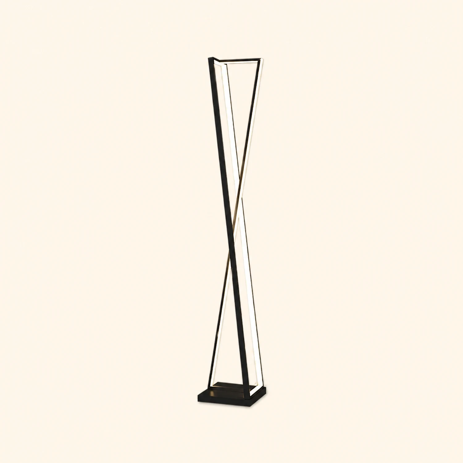 Edge Linear Triangle Floor Lamp, Metal, Black/White - Lumpaz