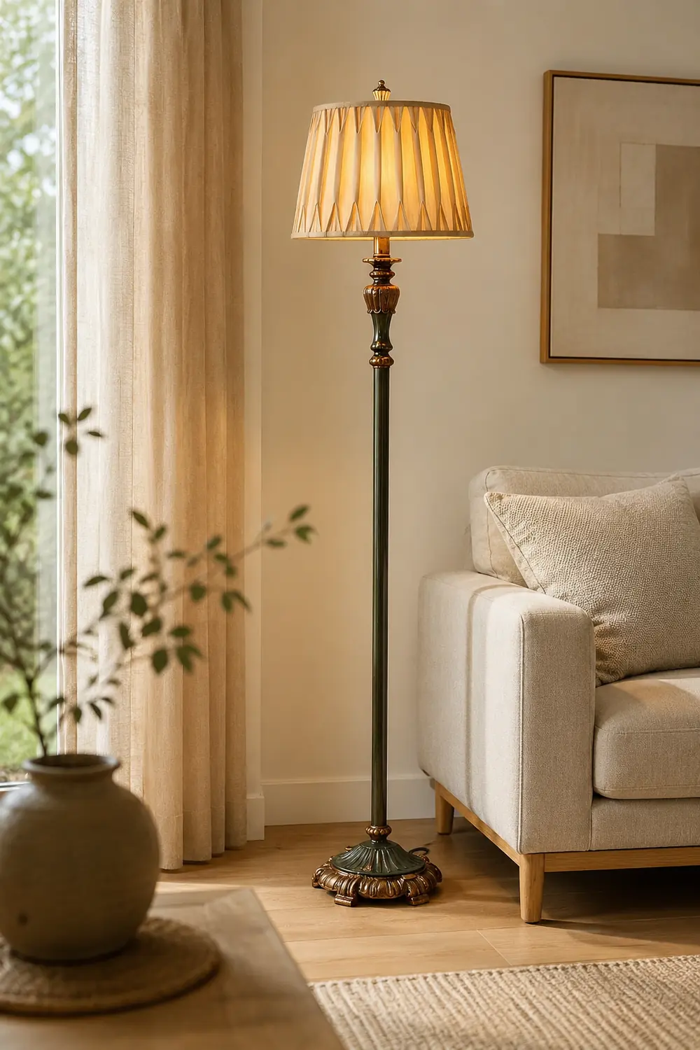 Eryn Retro Dome Metal Resin Floor Lamp - Lumpaz