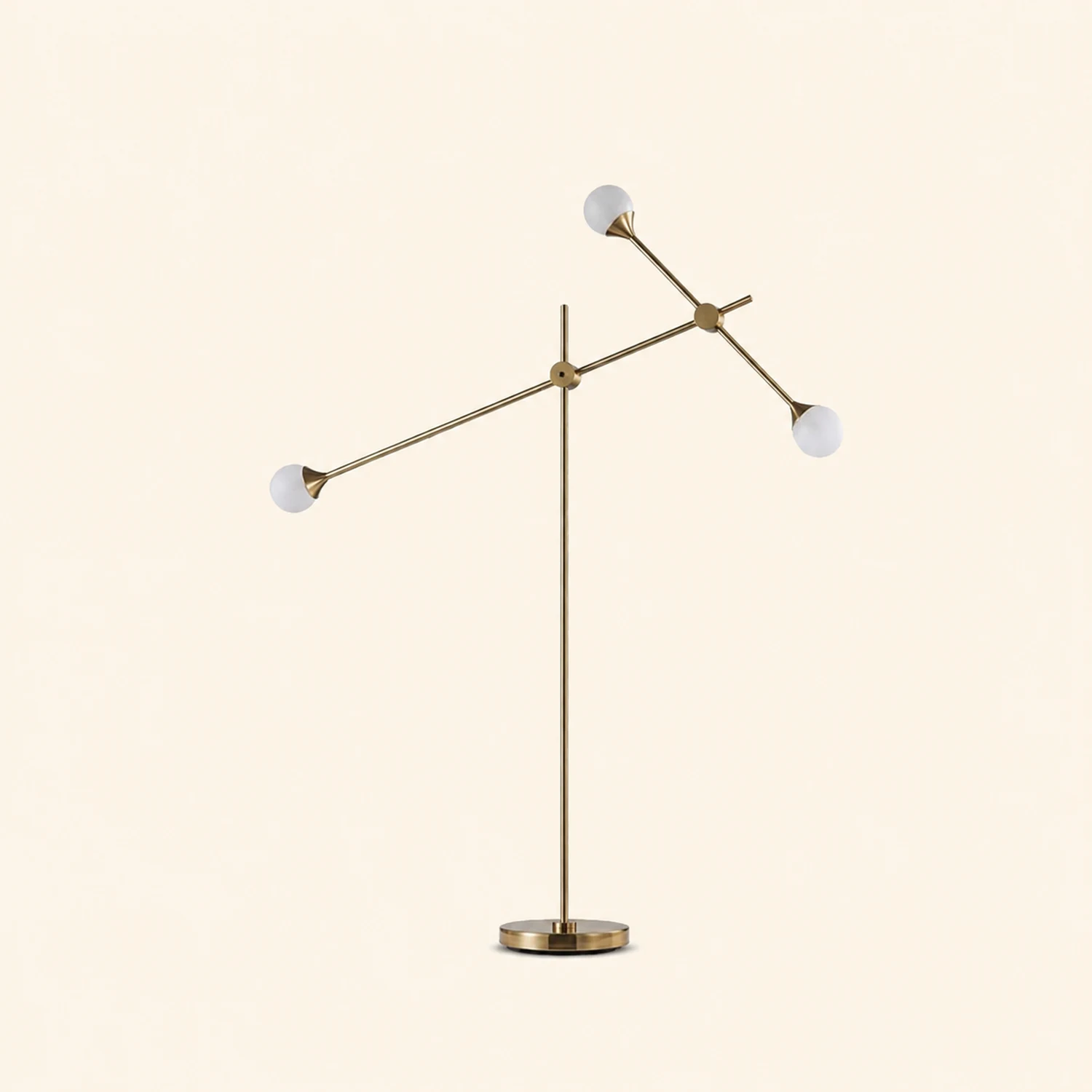 Valentina Gold Orb Swing Arm Floor Lamp, Living room - Lumpaz