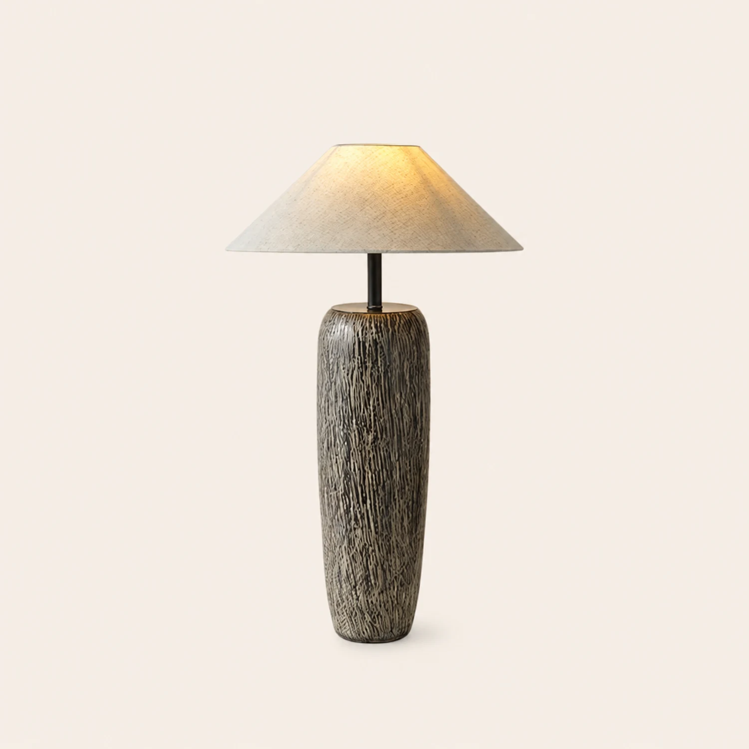 Salgado Retro Cone Ceramic Fabric Floor Lamp - Lumpaz