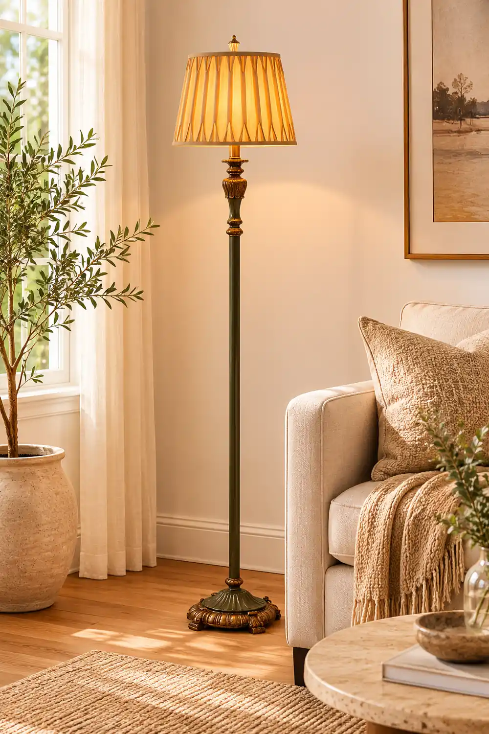 Eryn Retro Dome Metal Resin Floor Lamp - Lumpaz