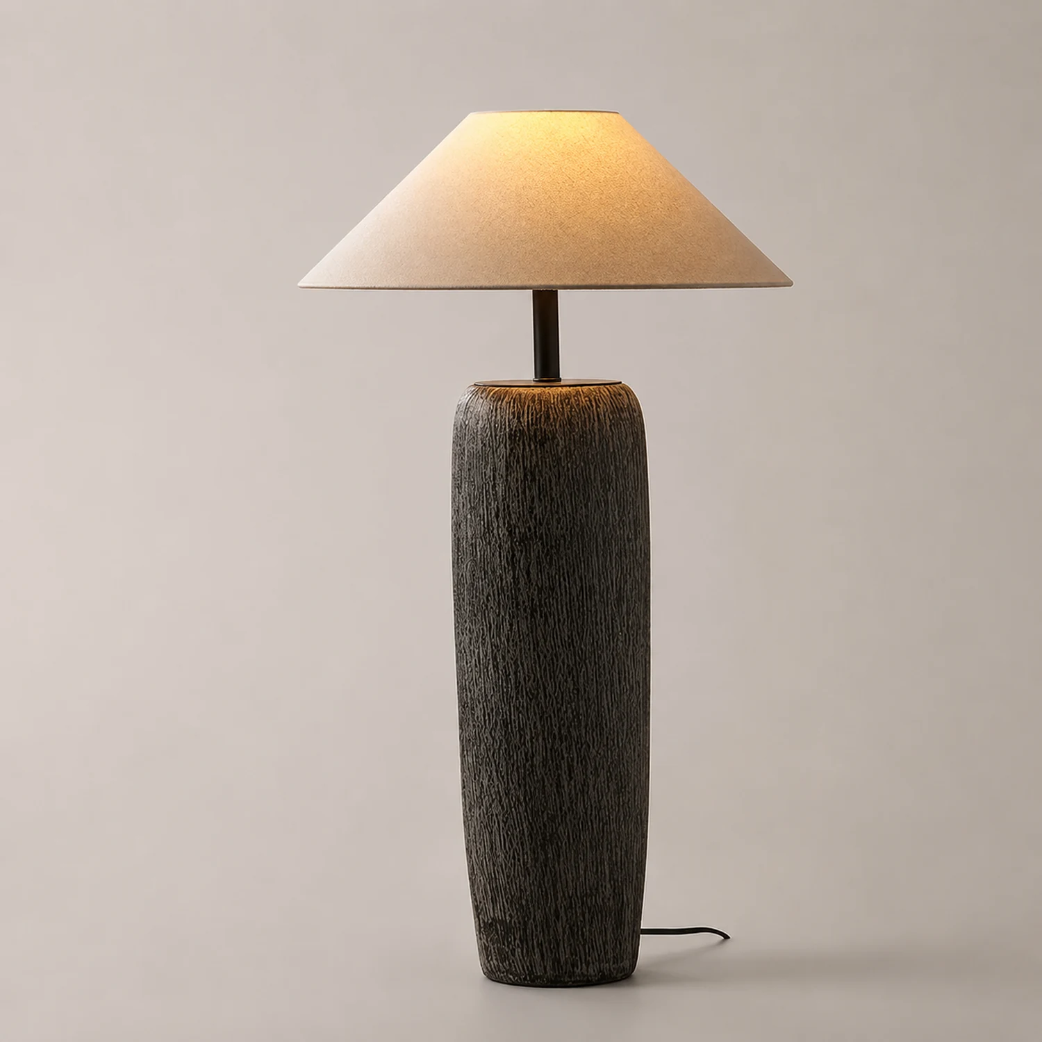 Salgado Retro Cone Ceramic Fabric Floor Lamp - Lumpaz