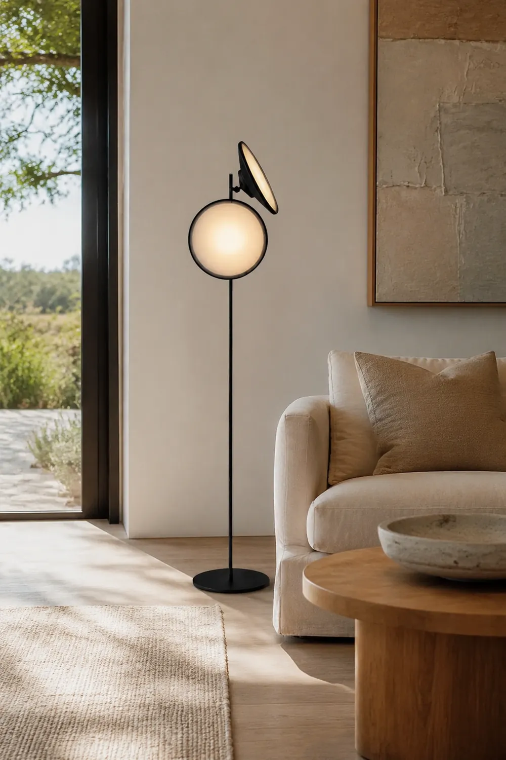 Salgado Trumpet Floor Lamp, Metal, Black, Living Room/Bedroom - Lumpaz