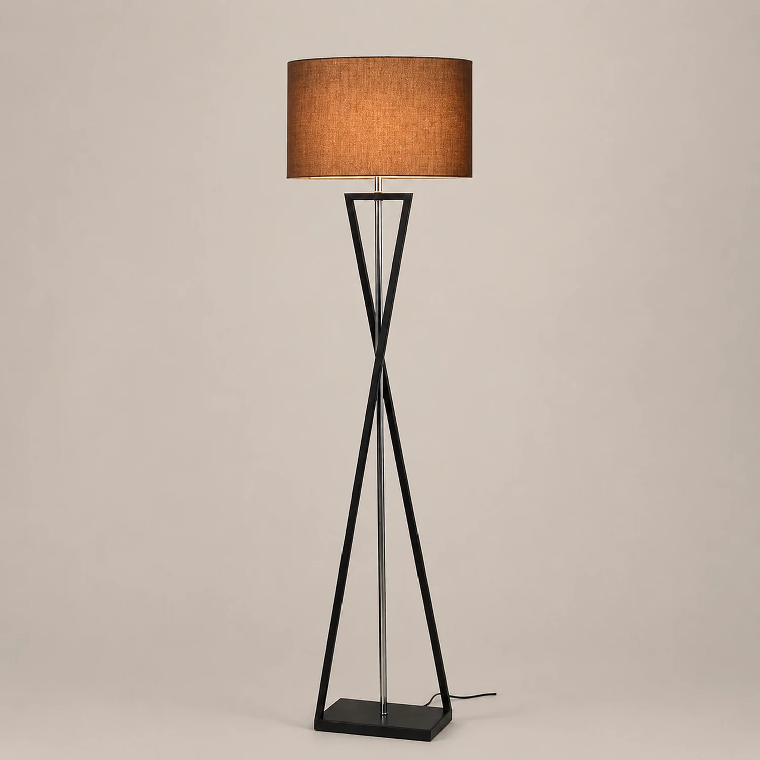 Eryn Retro Cylinder Tripod Metal  Fabric Multi Color Floor Lamp - Lumpaz