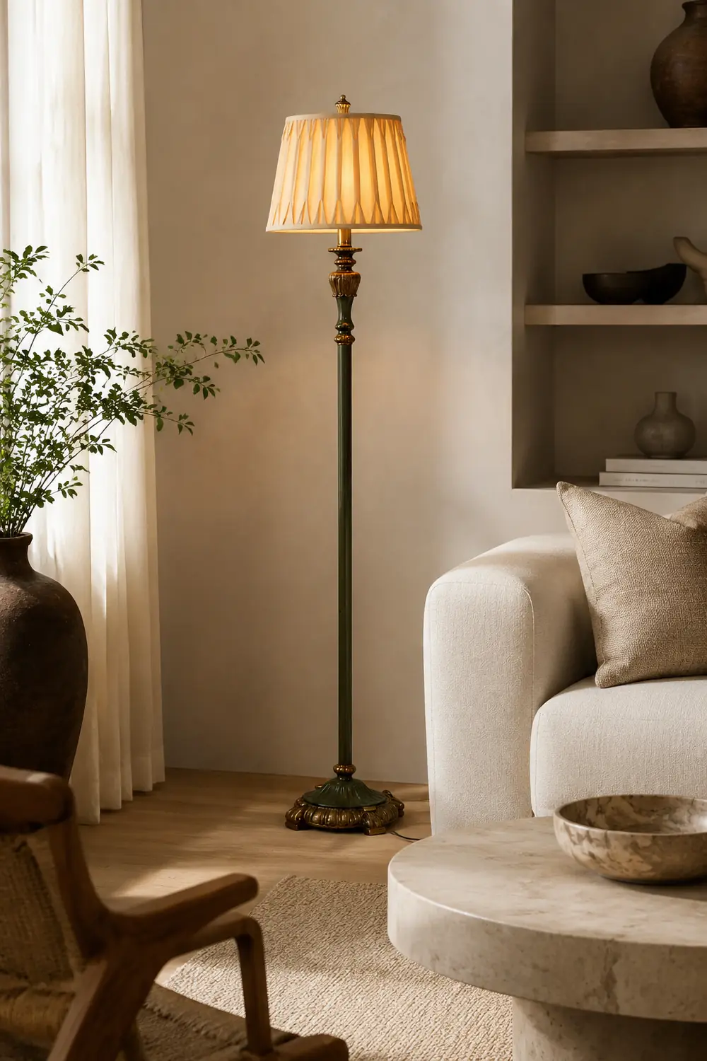 Eryn Retro Dome Metal Resin Floor Lamp - Lumpaz