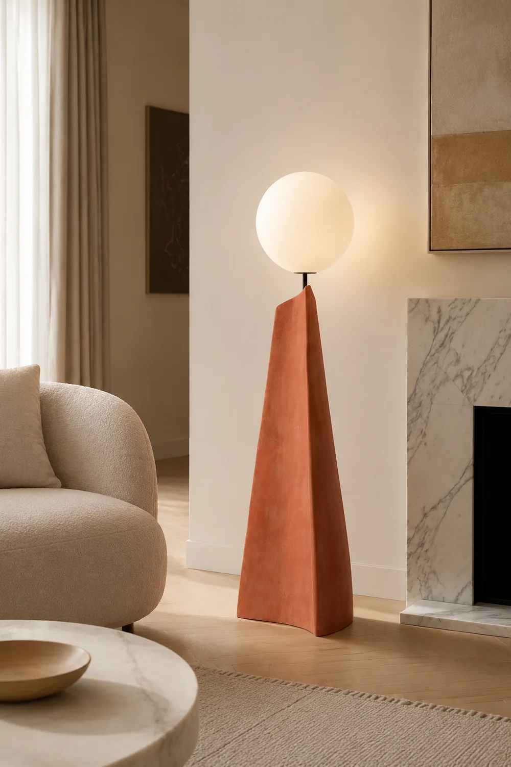 Carins Nordic Globe Floor Lamp, Metal&Glass, Living room - Lumpaz