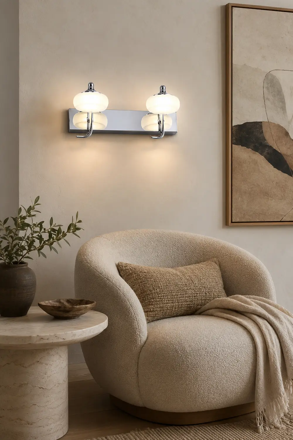 Leigh Modern Lantern Glass Wall Lamp, 2/3 Light, Bathroom - Lumpaz