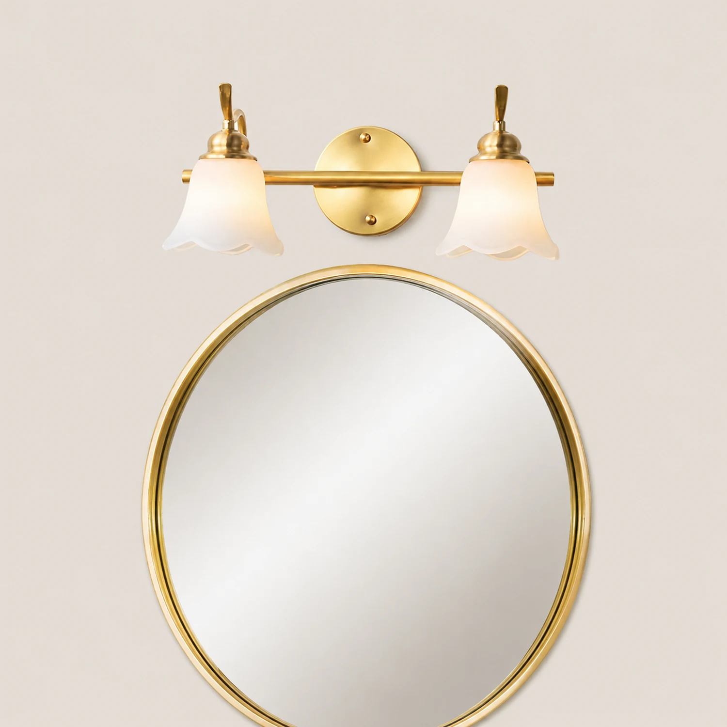 Félicie Vintage Flower Shaped Metal&Glass Lamp Wall, Gold - Lumpaz