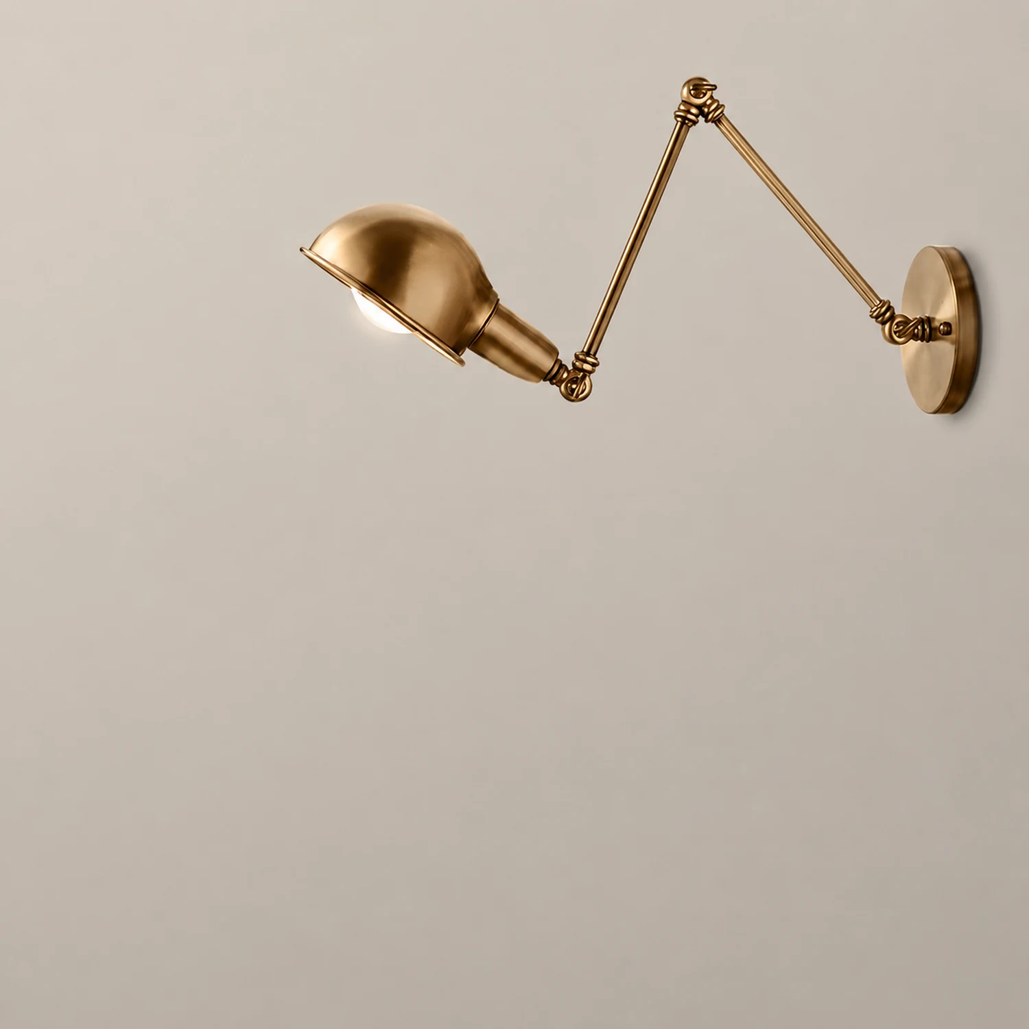 Brady Hemispheric Adjustable Wall Lamp, Brass/Antique Brass/Chrome, Bedroom - Lumpaz