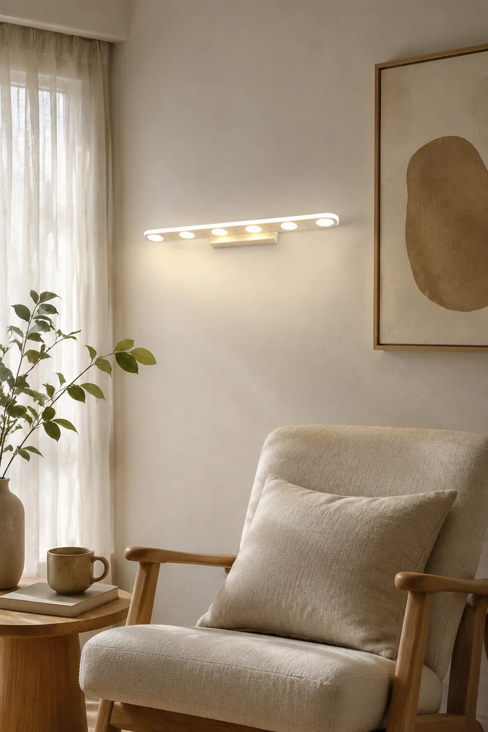 Leigh Modern Oval  Metal/Acrylic Bedroom Wall Lamp, White - Lumpaz