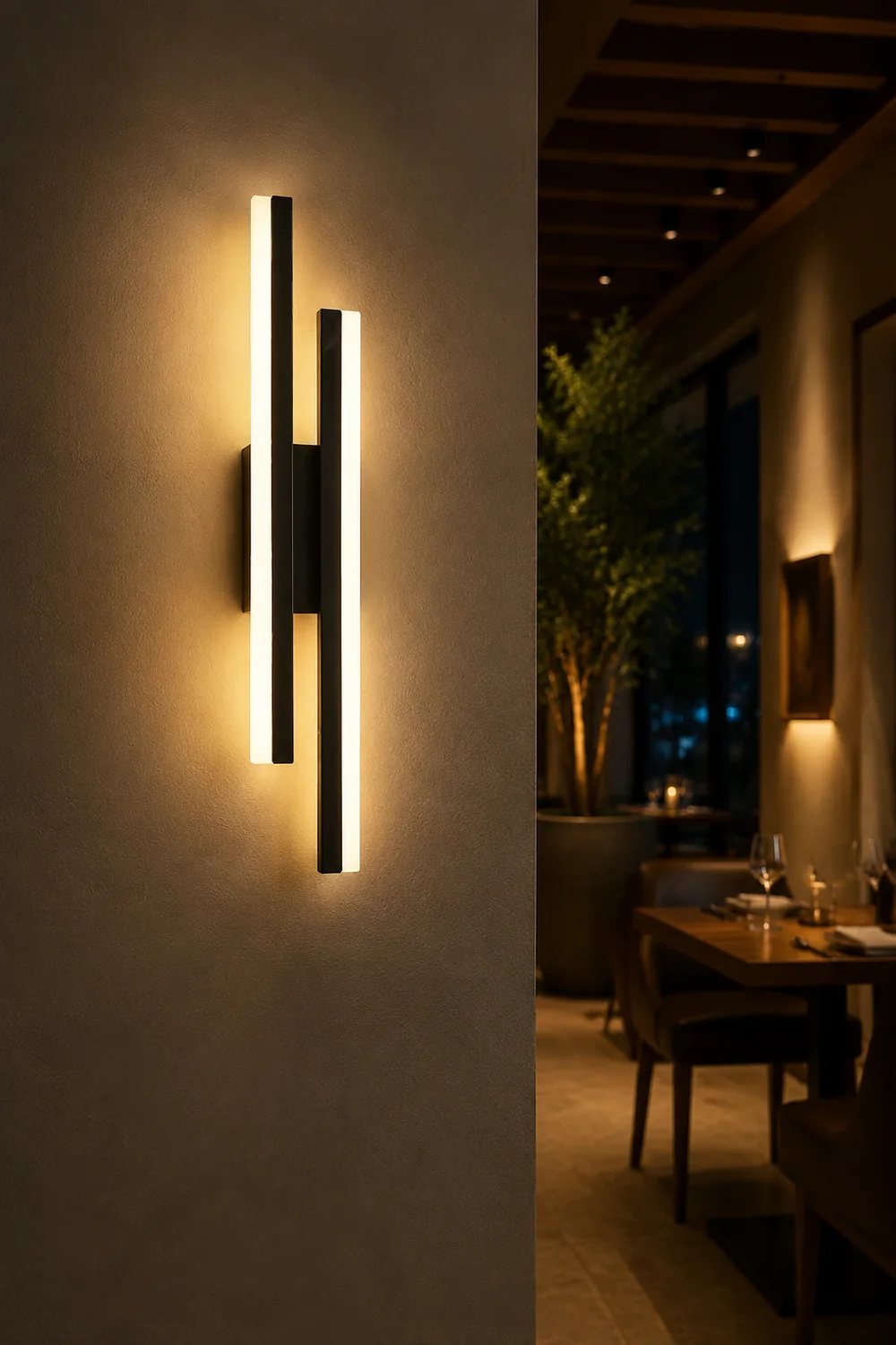 Alana Minimalist Geometric Wall Lamp, Acrylic/Metal, Black/White - Lumpaz