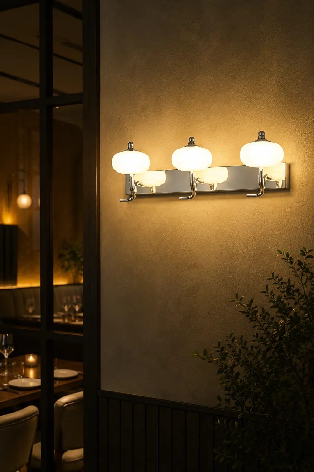 Leigh Modern Lantern Glass Wall Lamp, 2/3 Light, Bathroom - Lumpaz