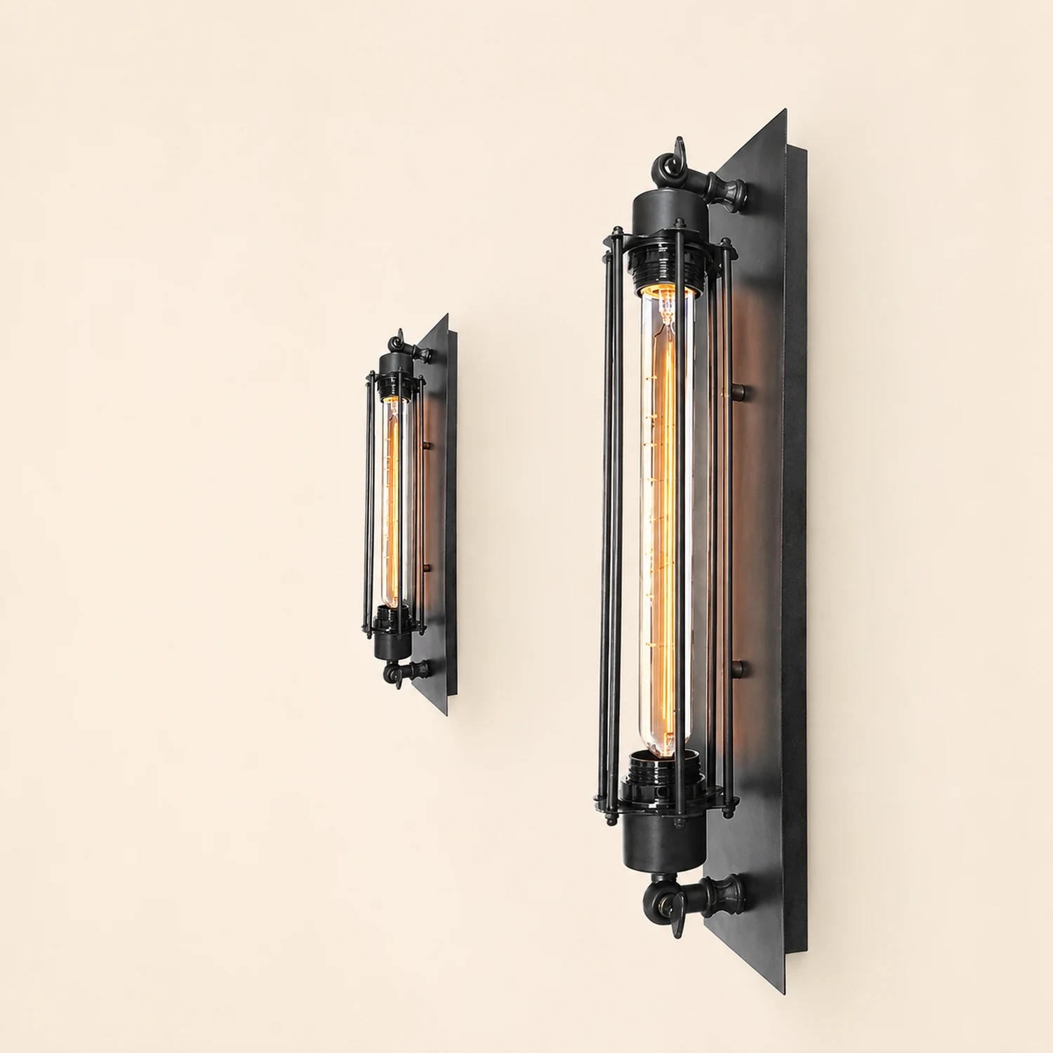 Alessio Vintage Cylinder Metal Wall Lamp,  Black/Red/Silver/Gold - Lumpaz