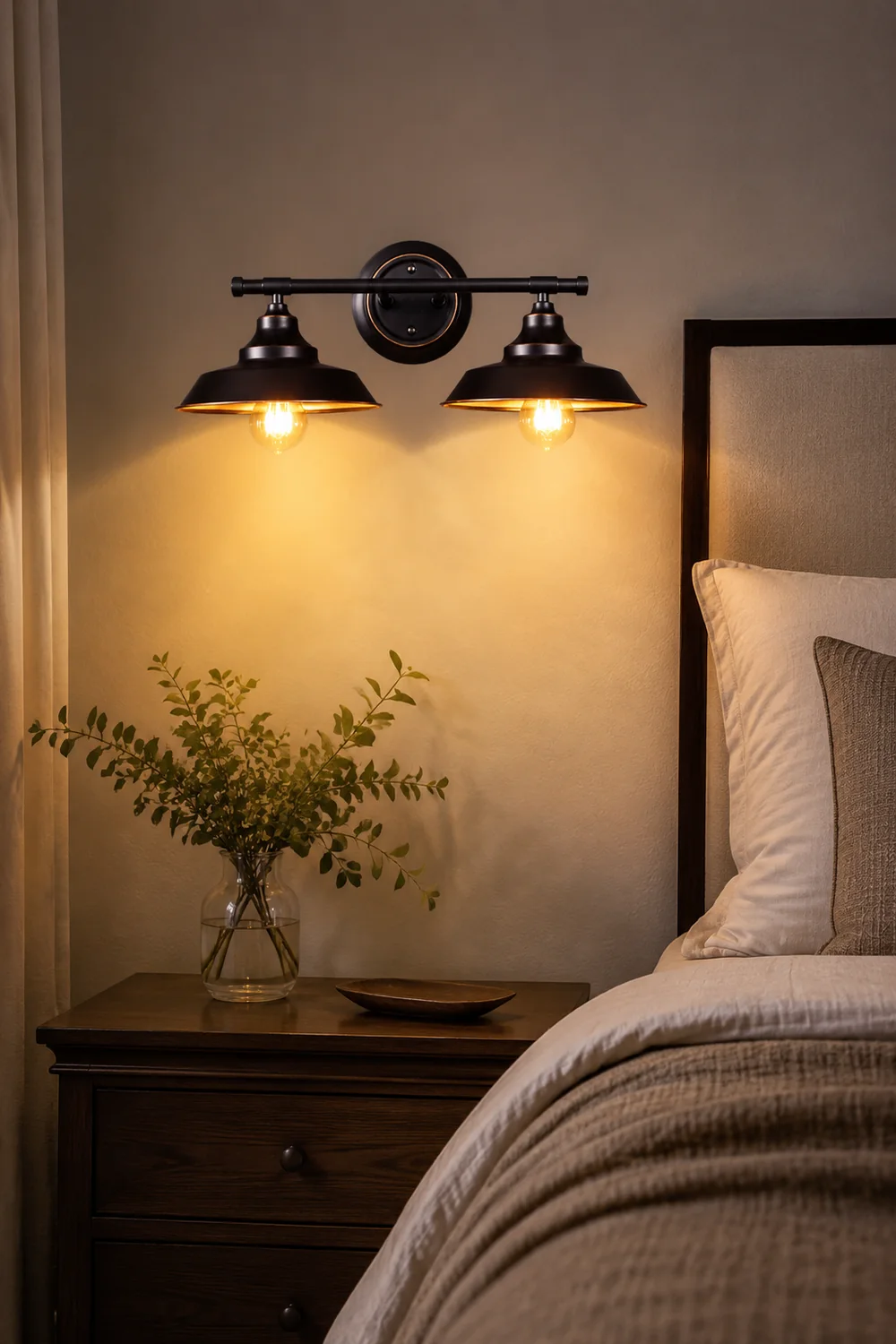 Alessio Retro Bowl-shaped Cast Metal Wall Lamp, Black - Lumpaz
