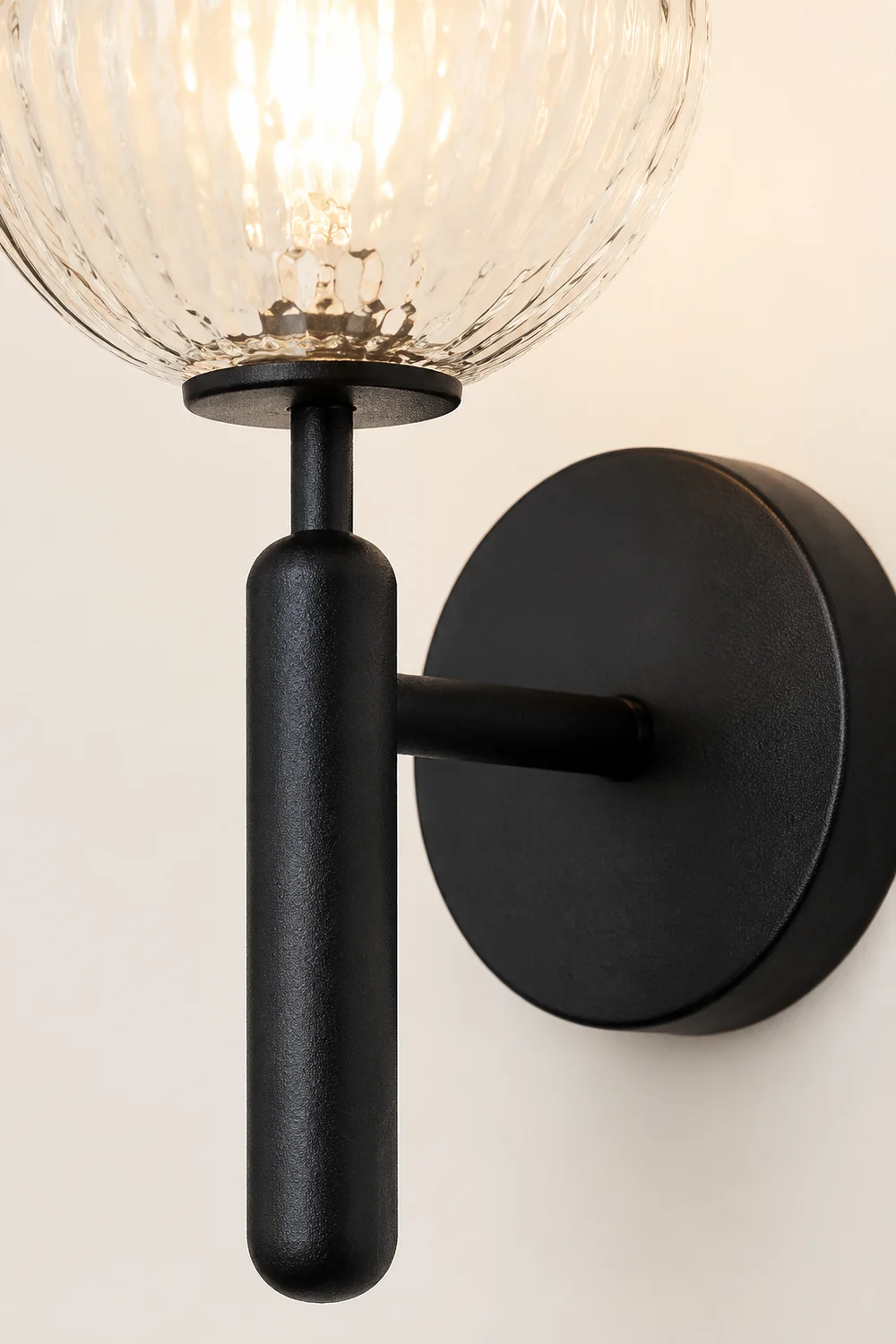 Valentina Wall Lamp Modern Globe, Metal/Glass, Black/Gold, Hallway - Lumpaz