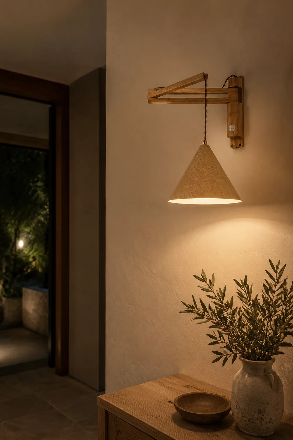 Ozawa Modern Adjustable Wall Lamp Wood/Metal 2 Color Bedroom - Lumpaz