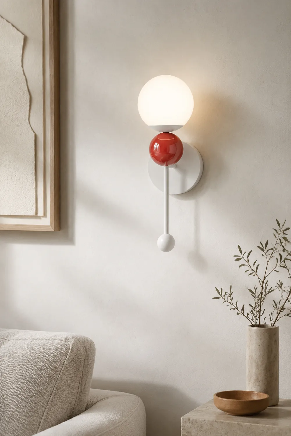 Hailie Modern LED Wall Lights/Ceiling Light Wood/Red Bedroom/Hallway/Living Room - Lumpaz