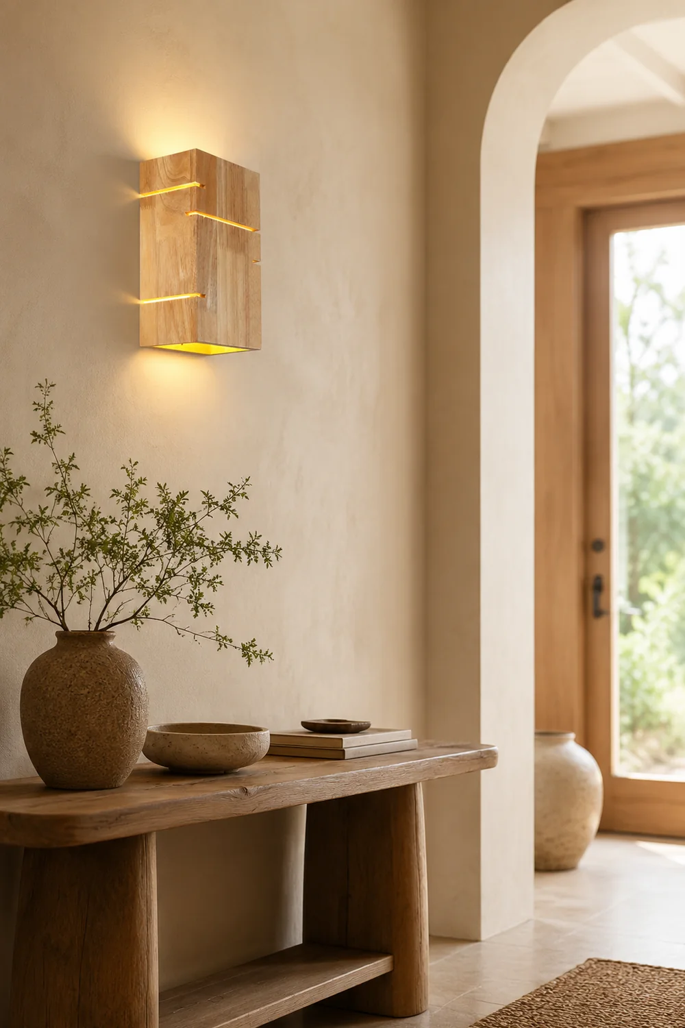 Ozawa Wall Lamp Rectangular Minimalist, Mounted Bedside, Wood, Bedroom - Lumpaz