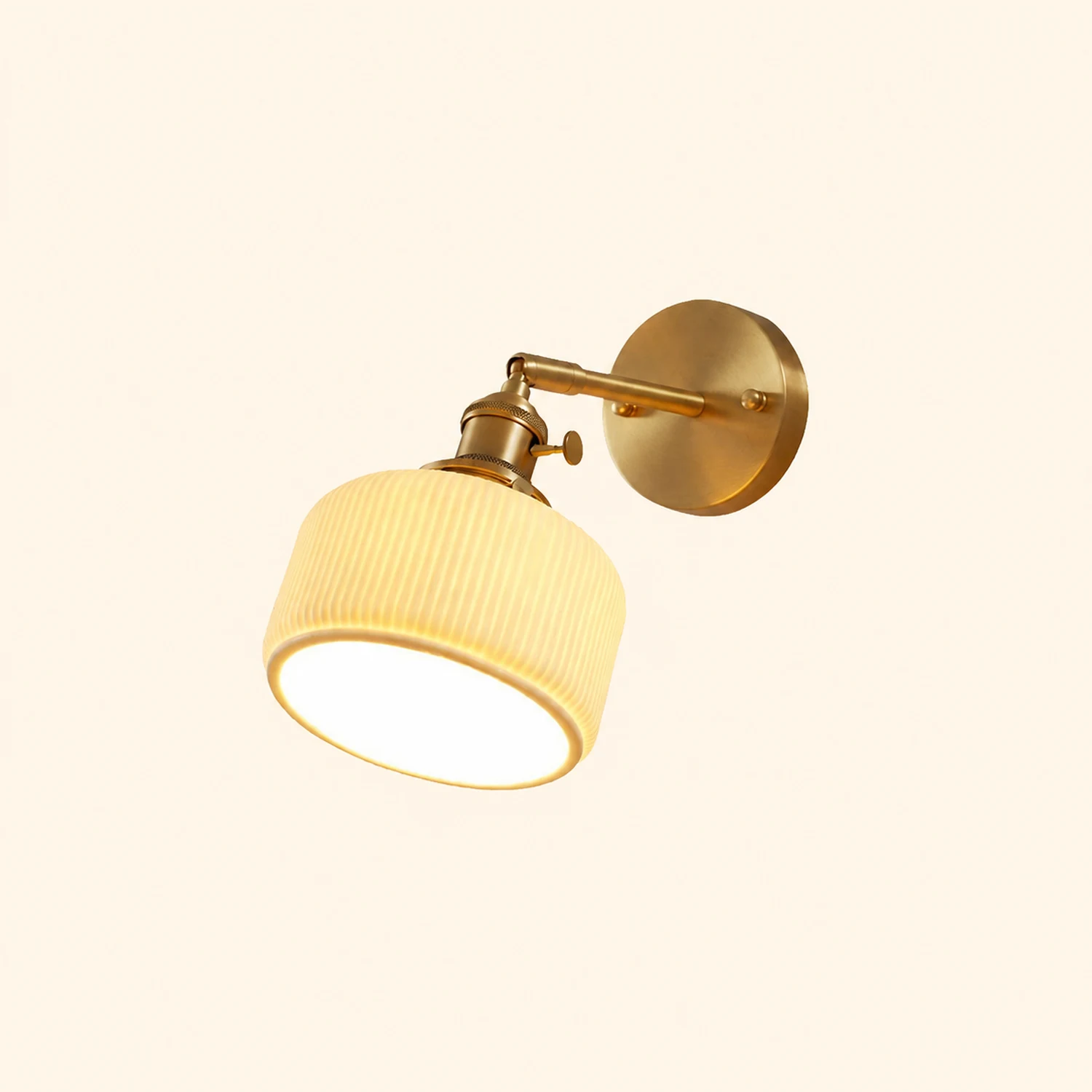 Lottie Vintage Column Ceramic Vanity Light, White, Bedroom - Lumpaz