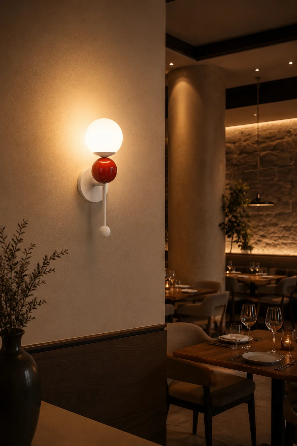 Hailie Modern LED Wall Lights/Ceiling Light Wood/Red Bedroom/Hallway/Living Room - Lumpaz