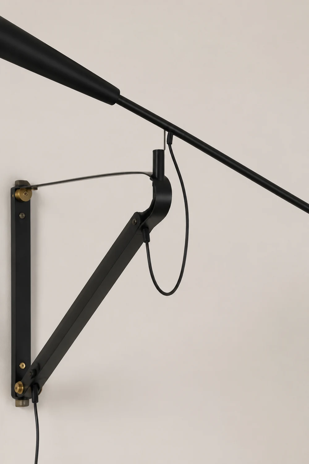 Brady Long Swing Adjustable Arm Wall Lamp Metal Black/White Bedroom - Lumpaz