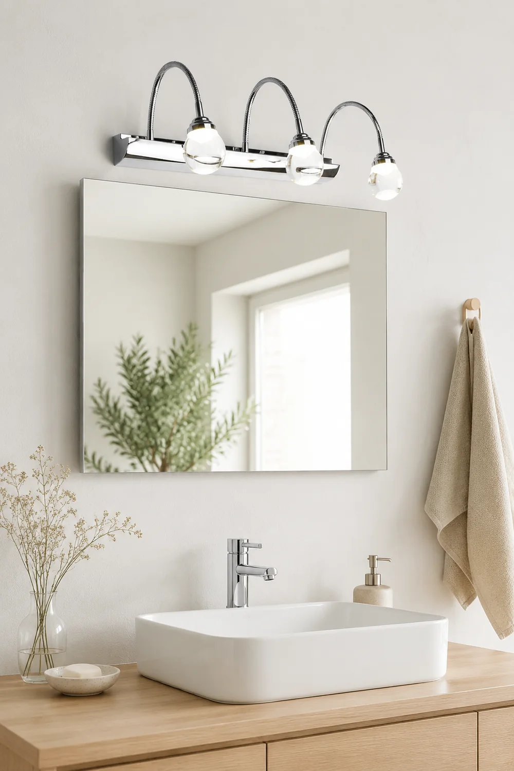 Leigh Modern Curve Around Steel/Acrylic Wall Lamp, White - Lumpaz