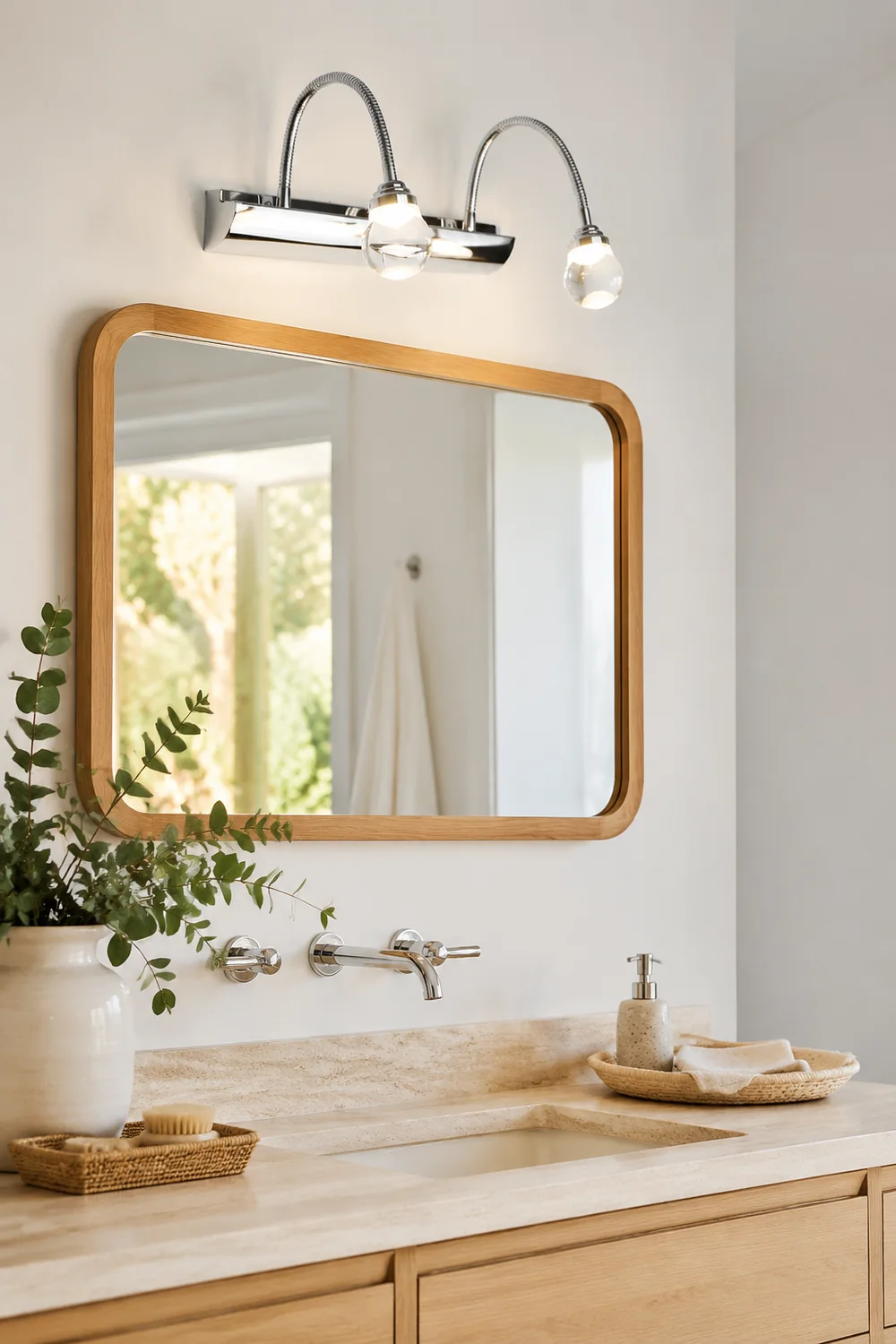 Leigh Modern Curve Around Steel/Acrylic Wall Lamp, White - Lumpaz