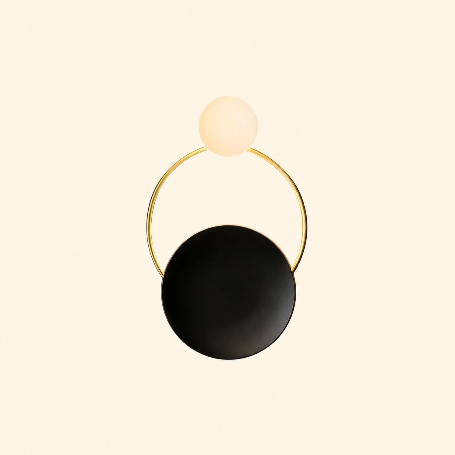 Emyr Modern LED Triple Rings Wall Lamp, Metal/Glass, Gold/Black, Bedroom - Lumpaz