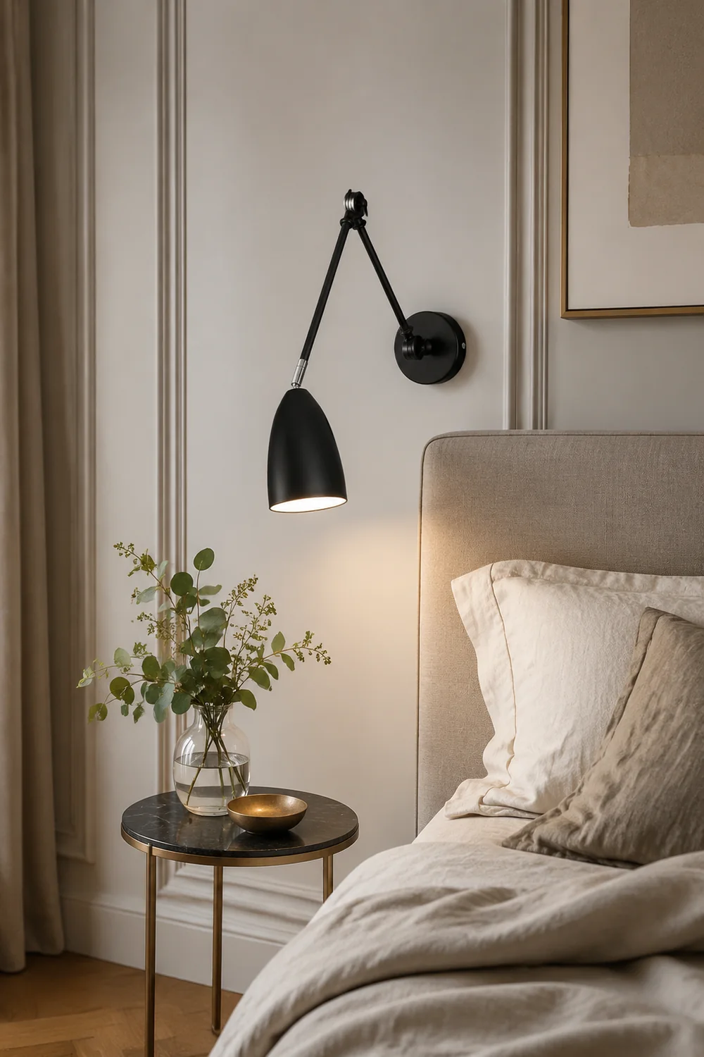 Brady Wall Lamp Minimalist/Modern, Adjustable Metal, 3 Color, Bedroom - Lumpaz