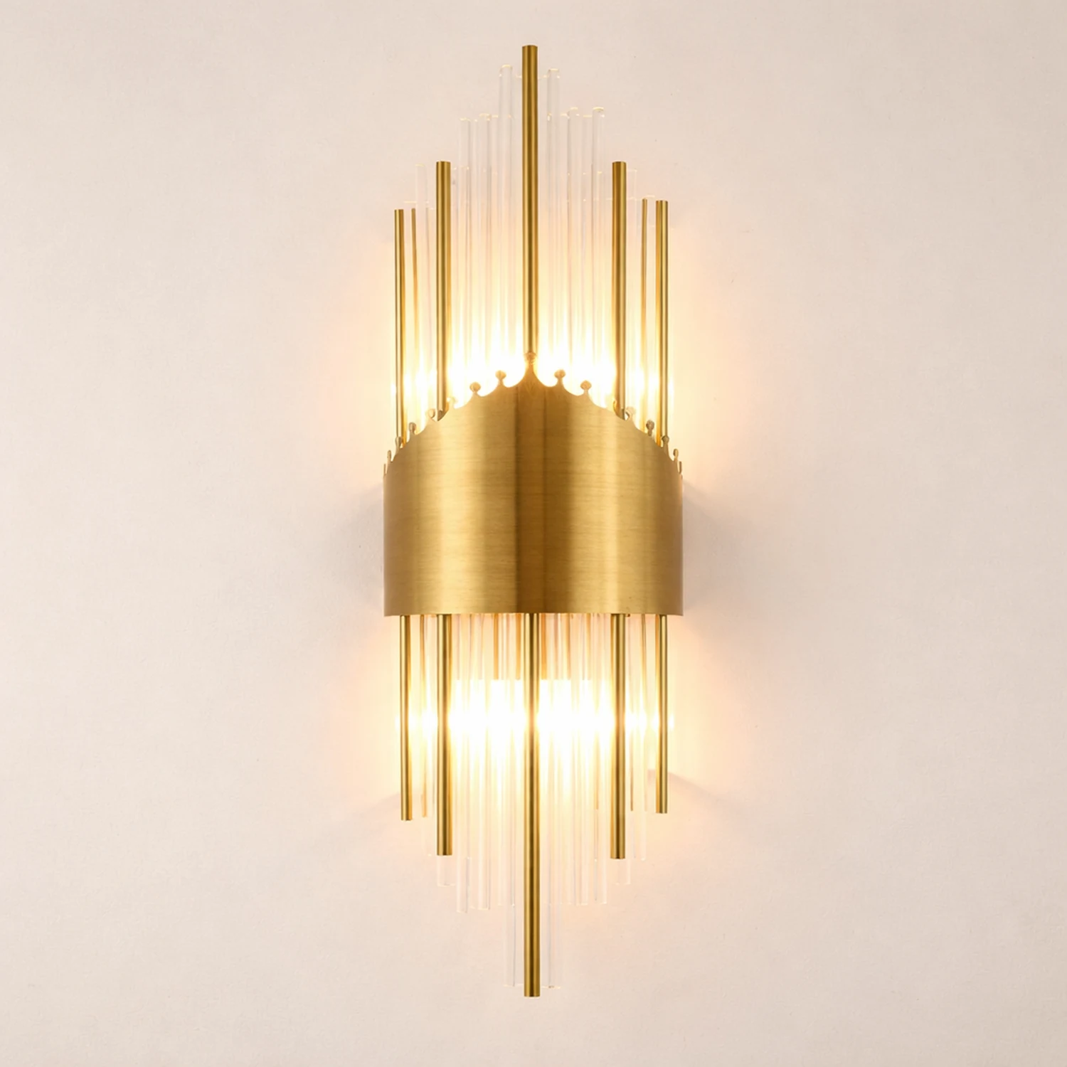 Kristy Luxury Gold Crystal Bedroom Bedside Wall Lamp - Lumpaz