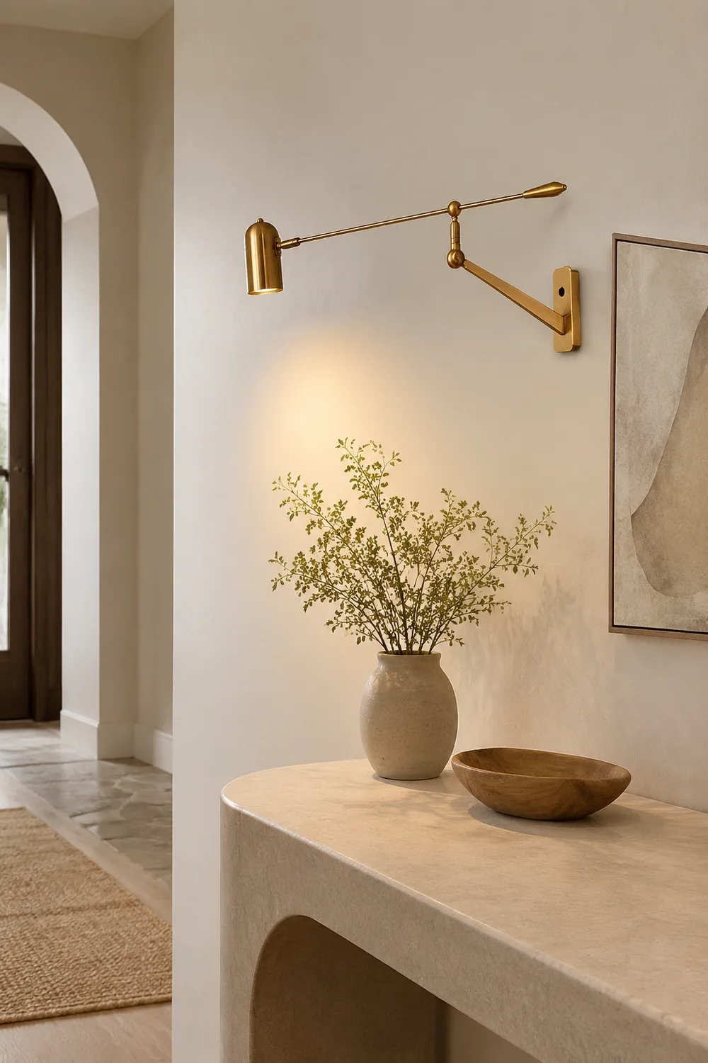 Freja Wall Lamp Cylindrical Modern/Minimalist, Metal, Adjustable, Gold, Bedroom - Lumpaz