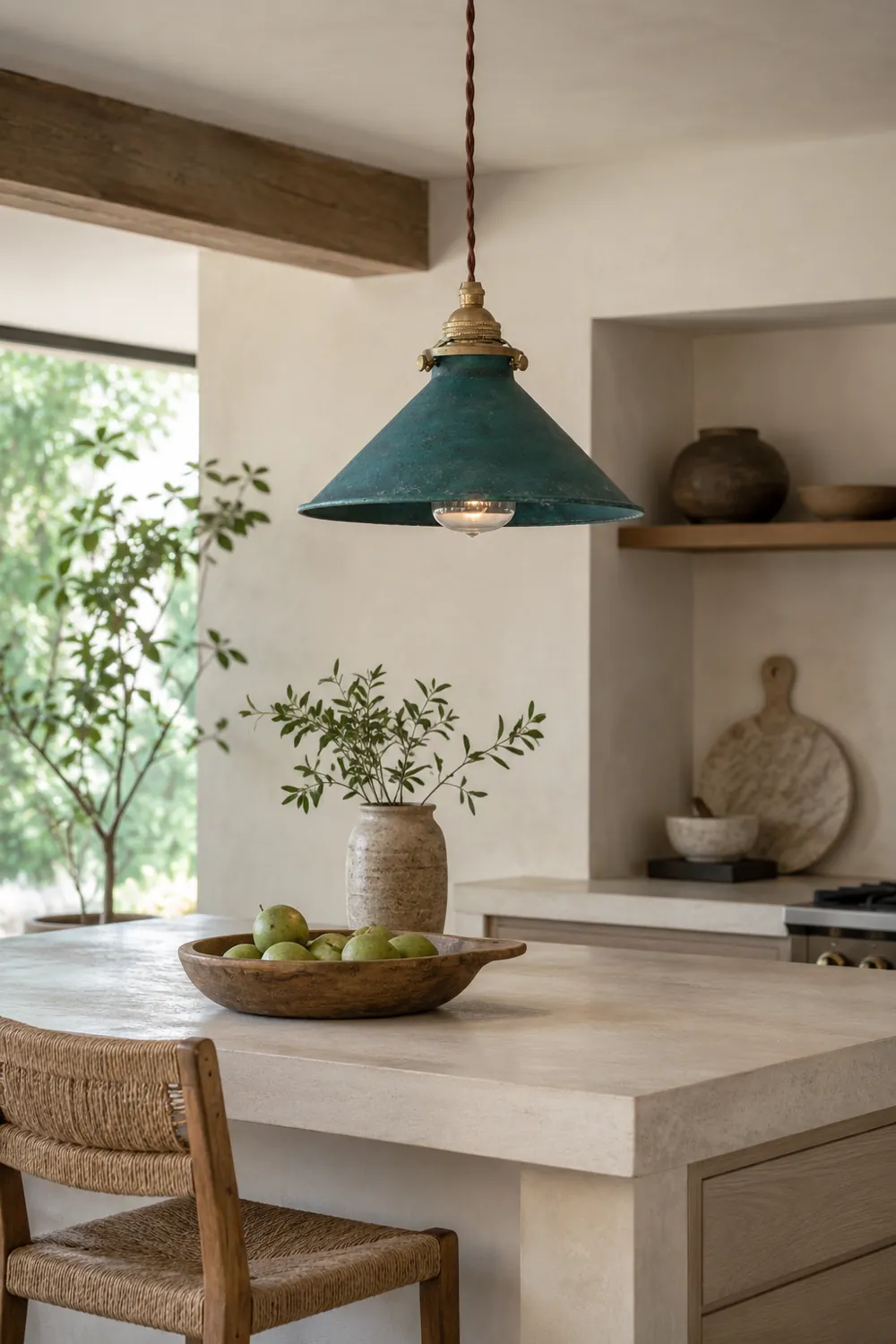 Alessio Vintage LED Rustic Pendant Light Metal Blue Kitchen Balcony - Lumpaz
