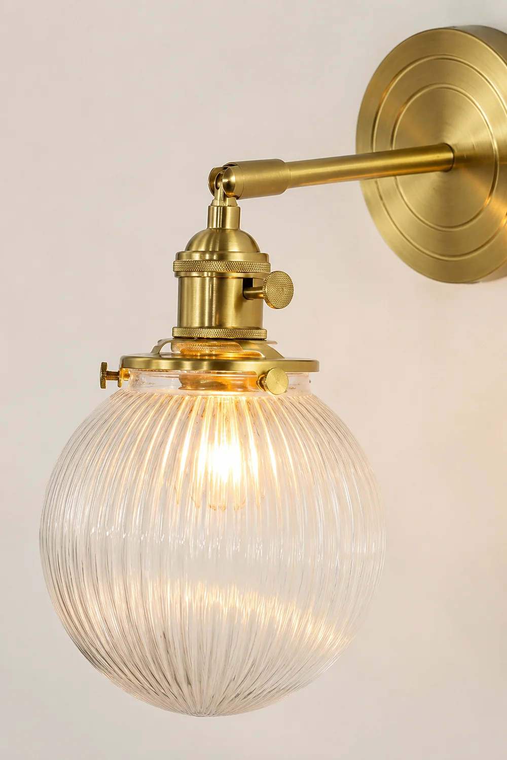 Hailie Luxury Globe/Flower Glass Vanity Wall Lamp, Gold, Bedroom - Lumpaz