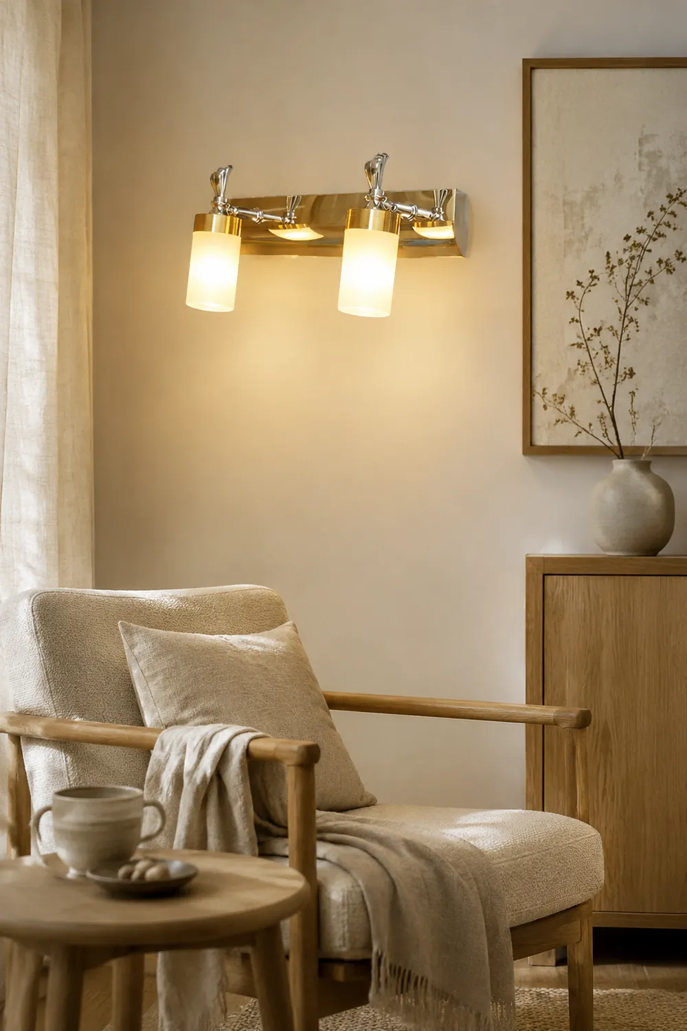 Leigh Modern Metal Vanity Wall Lamp, Gold, Bathroom, 2/3/4 Light - Lumpaz
