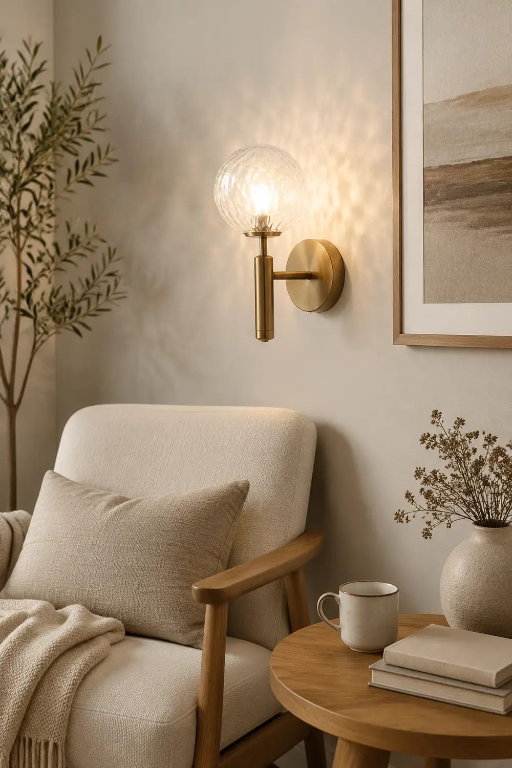 Valentina Wall Lamp Modern Globe, Metal/Glass, Black/Gold, Hallway - Lumpaz