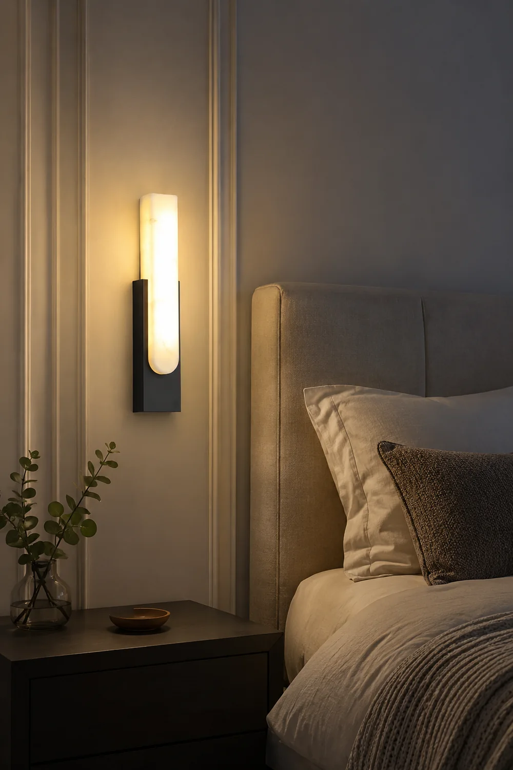 Chan Modern Rectangular Stone Metal Wall Lamp - Lumpaz