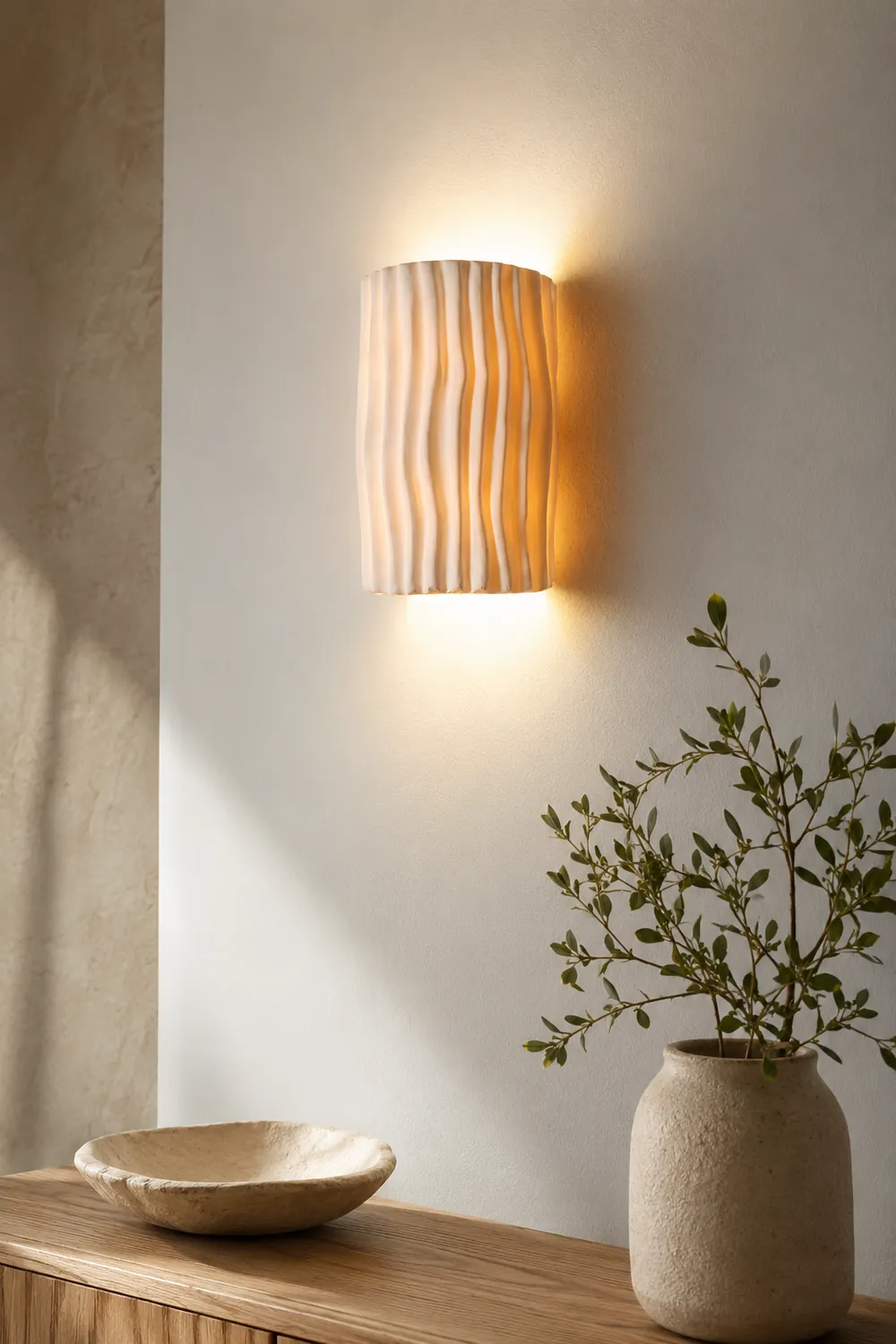 Morandi Retro LED Wall Lamps White/Gray/Orange/Green Resin Bedroom - Lumpaz