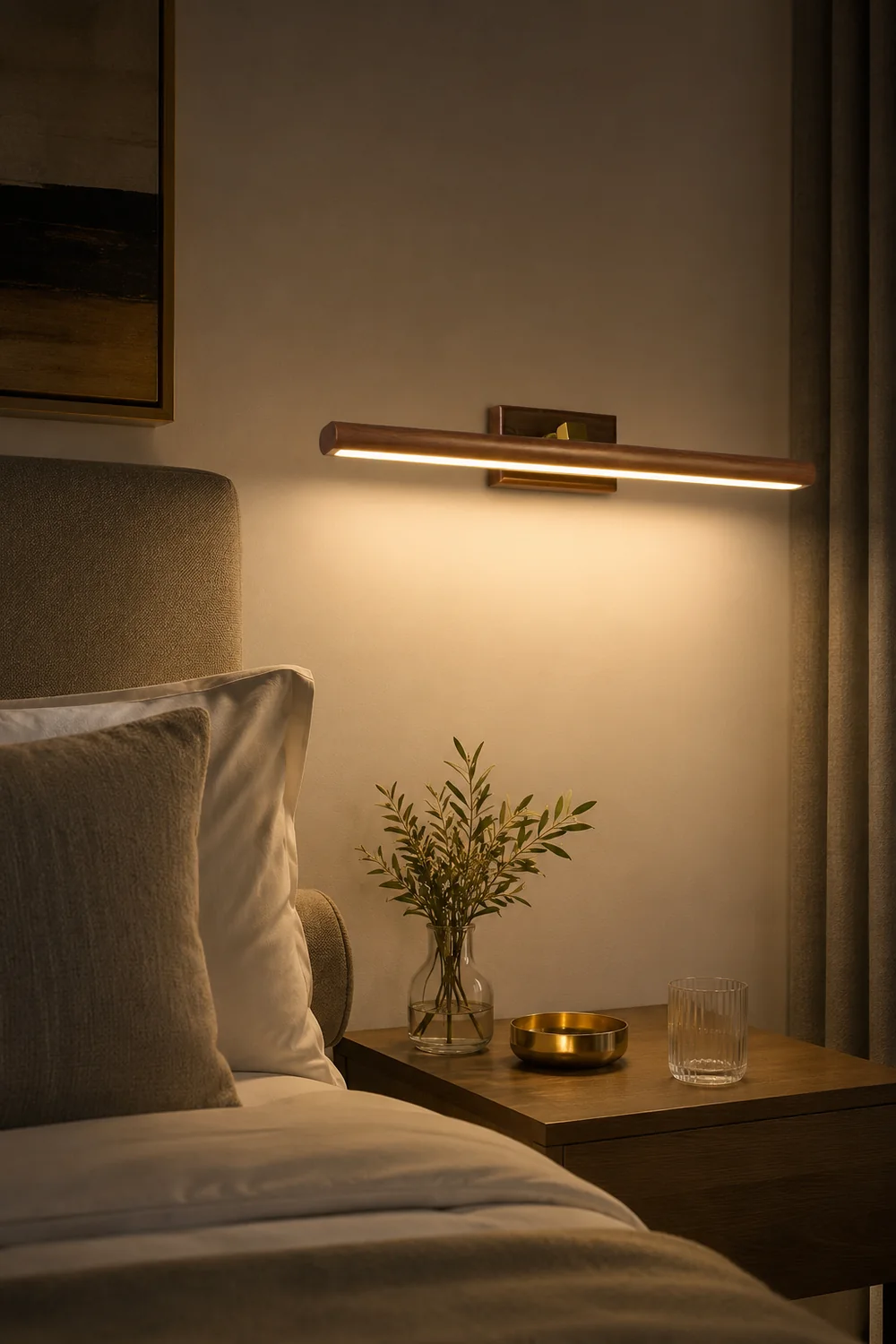 Ozawa Vanity Rotatable Mirror Front Vanity Wall Lamp, Wood - Lumpaz