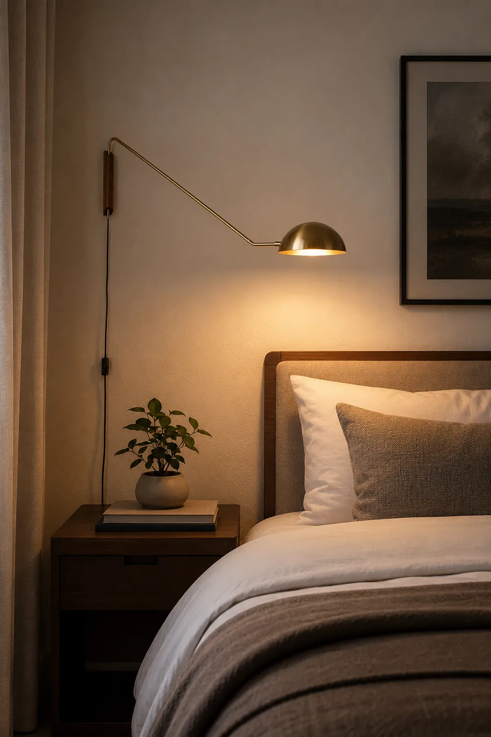 Brady Wall Lamp Modern, Metal Adjustable, Black/Gold, Living Room - Lumpaz