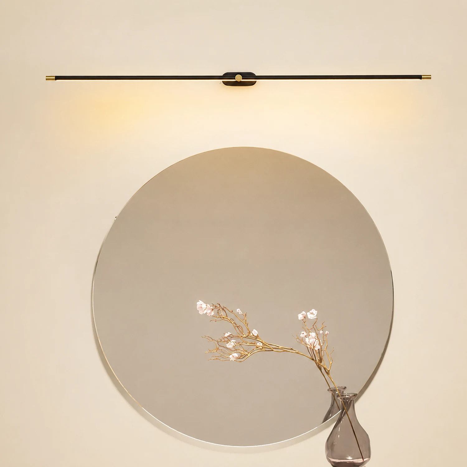 Leigh Minimalist Linear Metal/Acrylic Wall Lamp, White/Black/Gold - Lumpaz