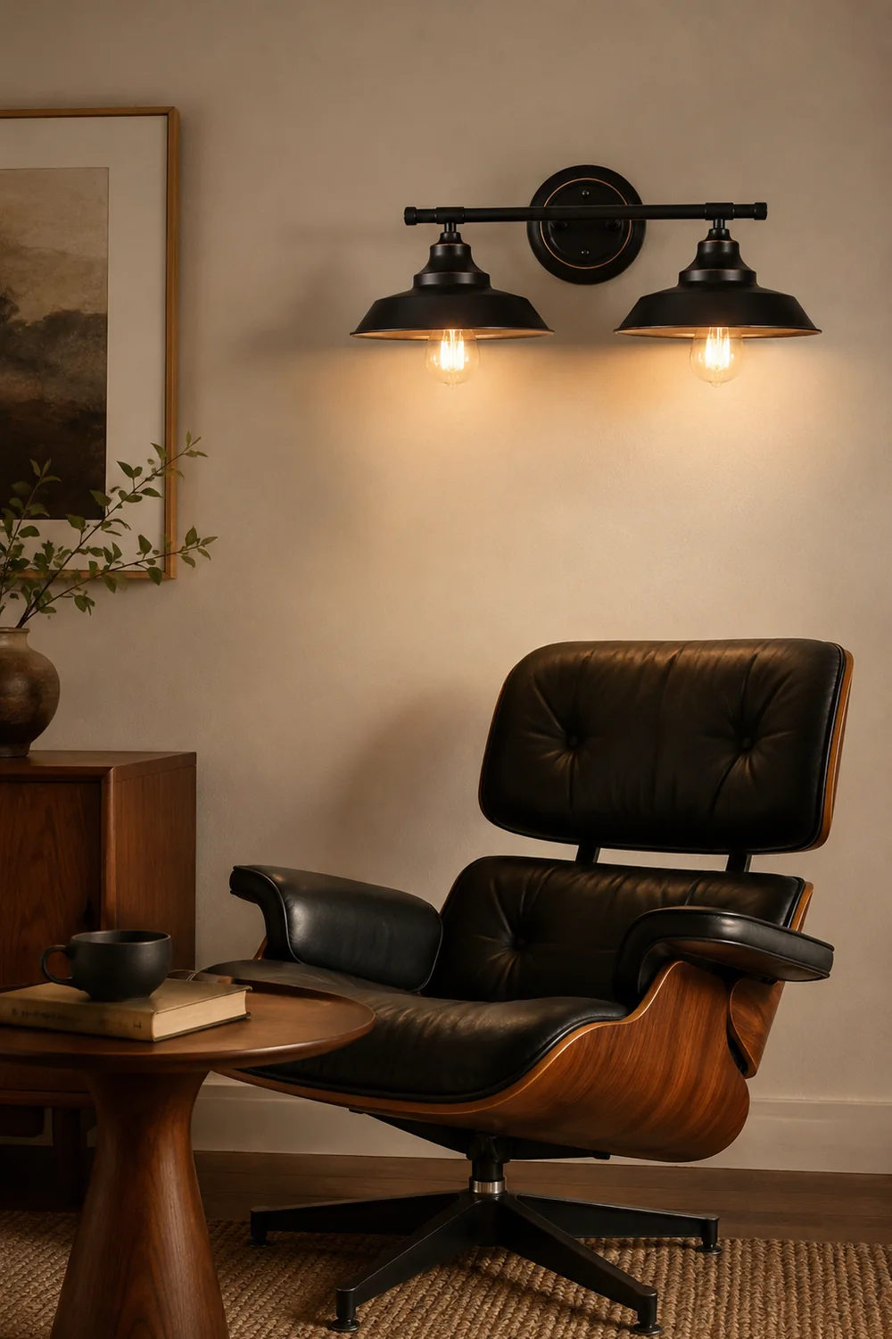 Alessio Retro Bowl-shaped Cast Metal Wall Lamp, Black - Lumpaz