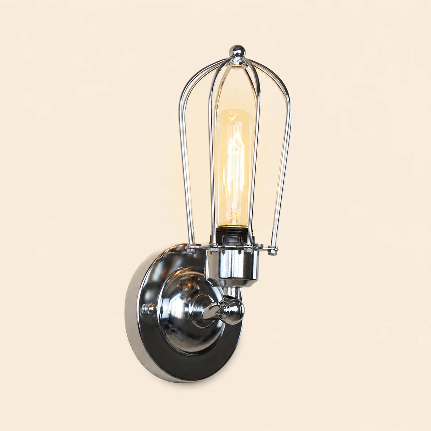 Alessio Vintage Iron Wall Lamp, Black/Rust/Bronze/Gold/Silver - Lumpaz