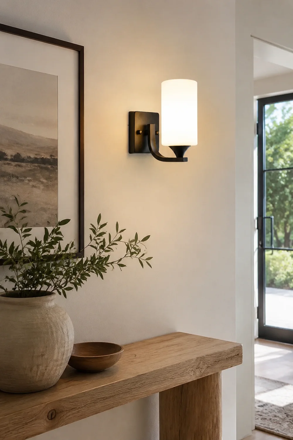 Eryn Modern Cylinder Metal Vanity Wall Lamp, Black/Chrome - Lumpaz