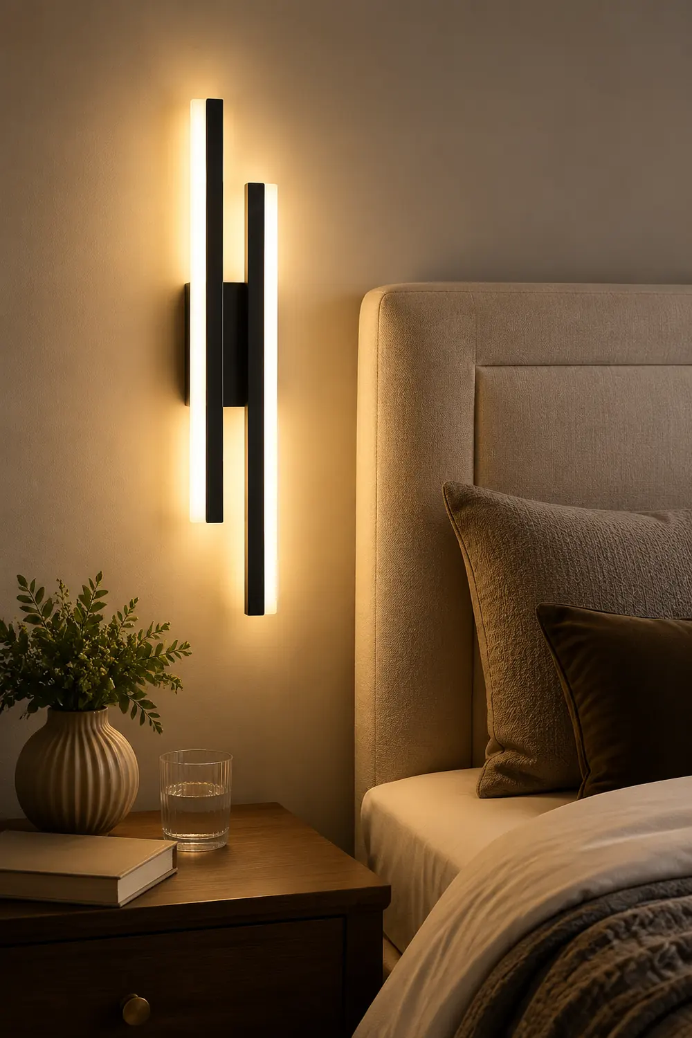 Alana Minimalist Geometric Wall Lamp, Acrylic/Metal, Black/White - Lumpaz
