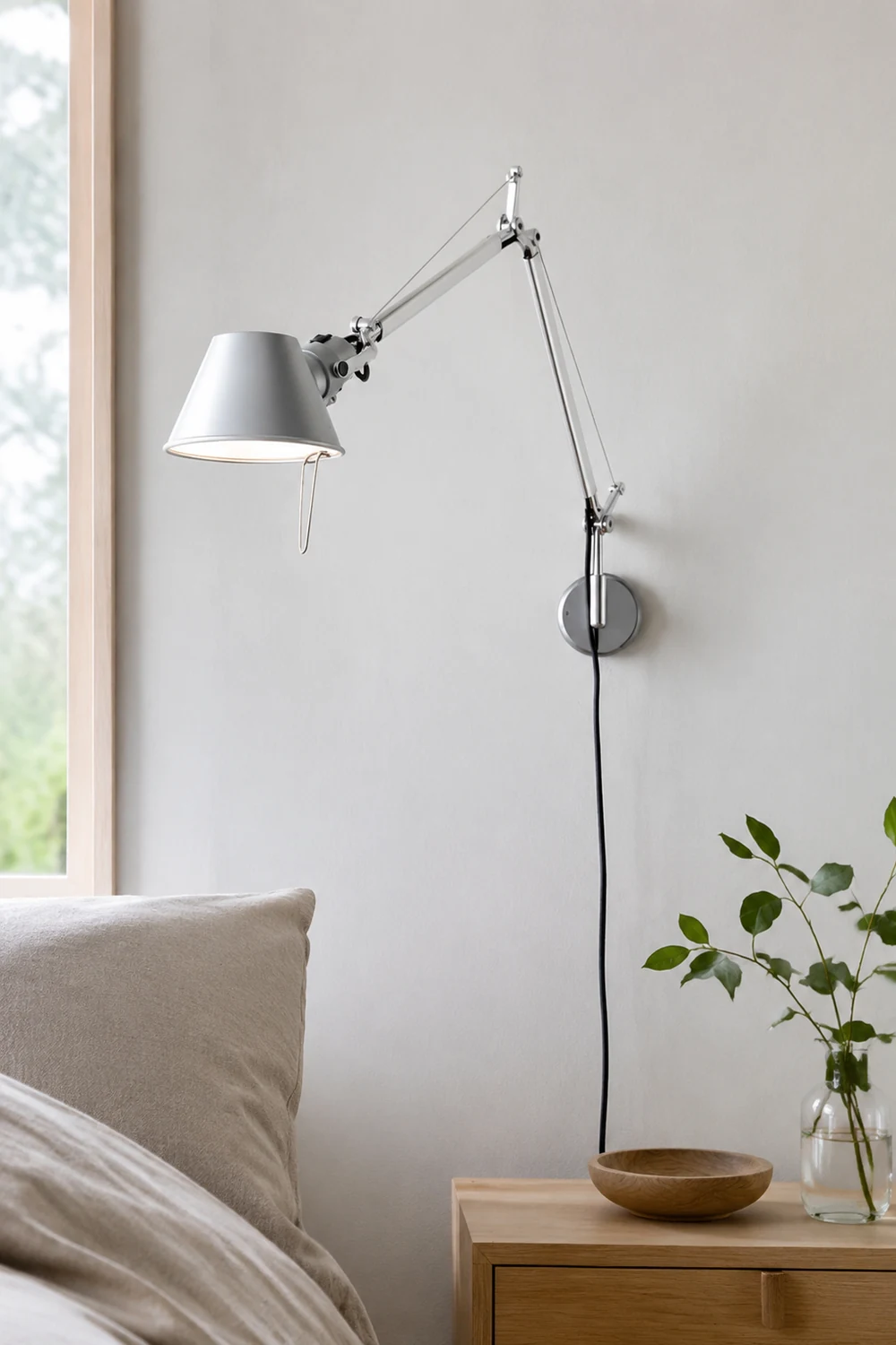 Brady Wall Lamp Dome Modern, Metal Adjustable, Silver, Living Room - Lumpaz