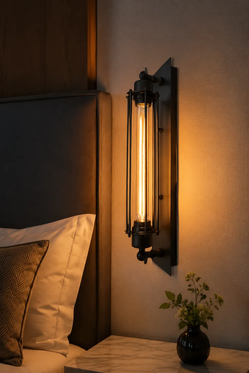 Alessio Vintage Cylinder Metal Wall Lamp,  Black/Red/Silver/Gold - Lumpaz